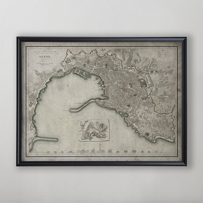 Geneva Map, Vintage Map of Geneva, Swiss Home Decor, 19th Century