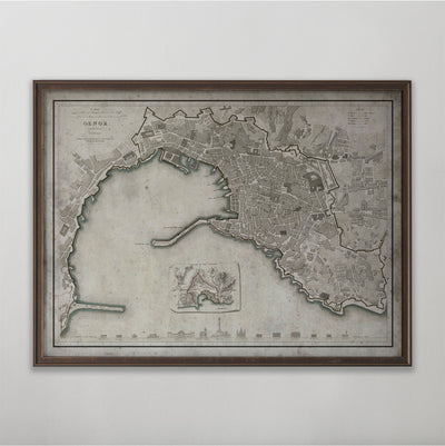 Geneva Map, Vintage Map of Geneva, Swiss Home Decor, 19th Century
