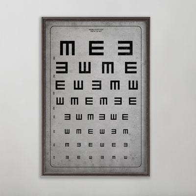 vintage Tumbling "E" vision chart wall art home decor. 