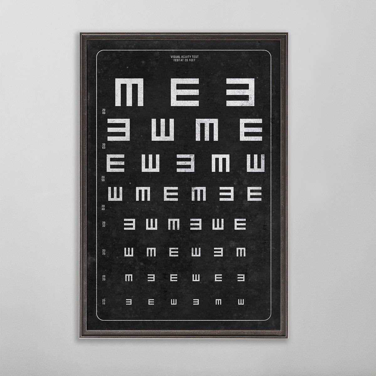 vintage Tumbling E vision chart wall art home decor. 