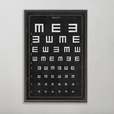 vintage Tumbling E vision chart wall art home decor. 