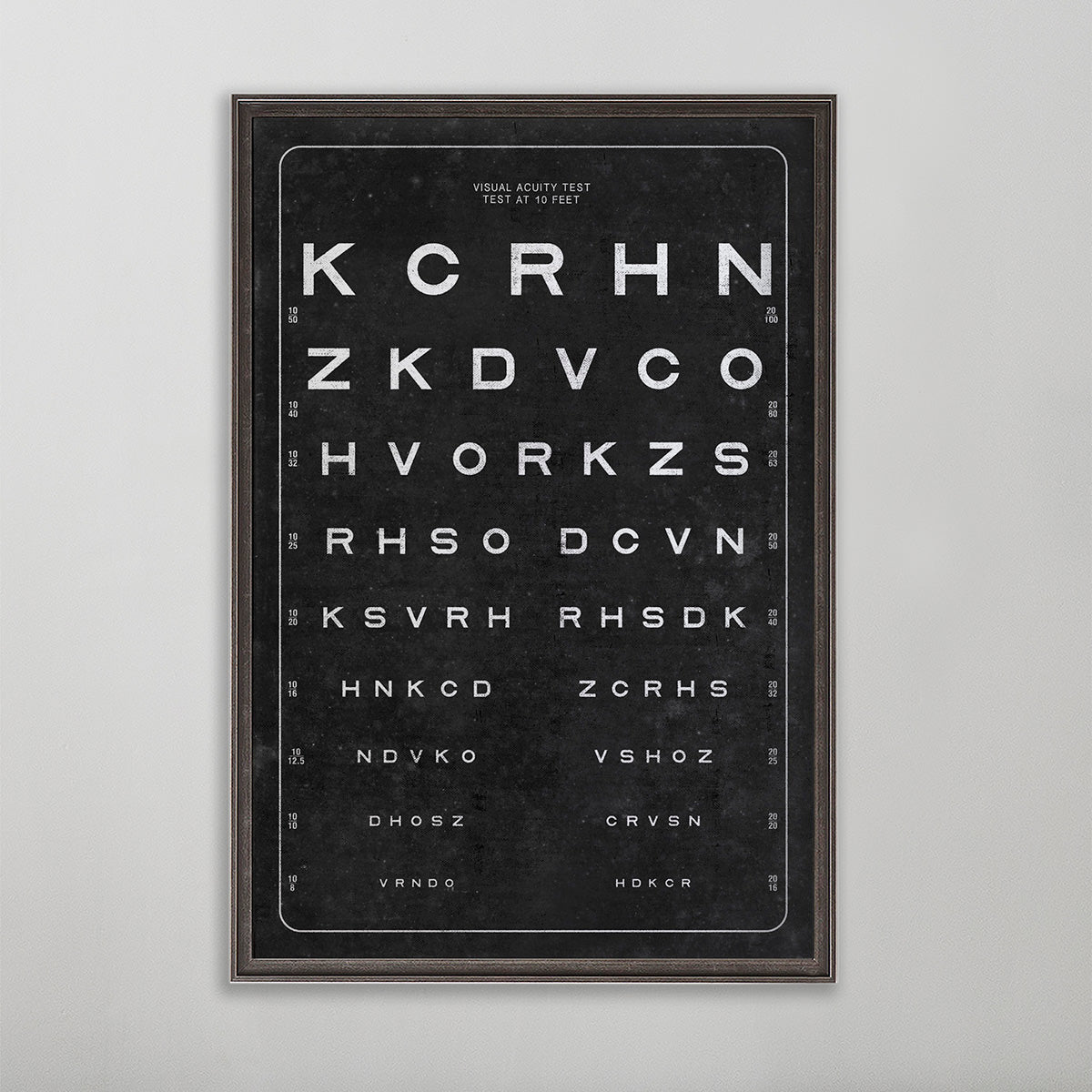 vintage vision chart wall art home decor. 