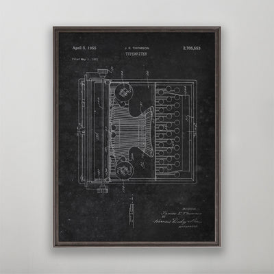 Old Thomson typewriter patent print art for wall art home decor. 