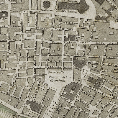 Old Florence, Italy map wall art. Shop Archive Print Co.