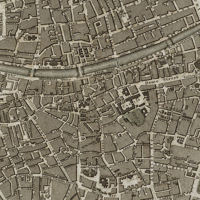 Old Dublin, Ireland map wall art. Shop Archive Print Co.