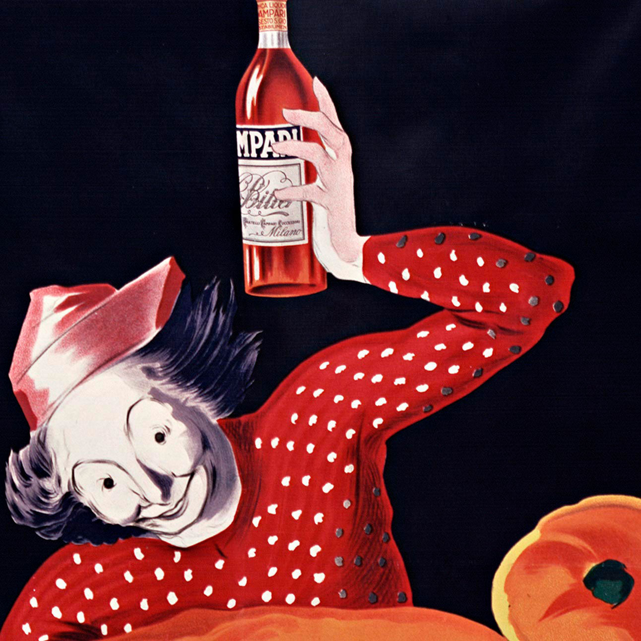 Italian Bitters Poster, Bitter Campari Advertisement, Vintage Bar Decor, 20th C.