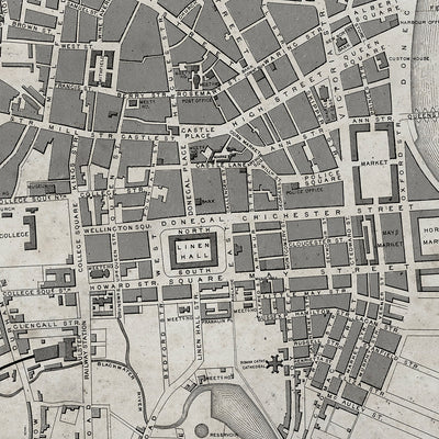 Old Belfast map wall art. Shop Archive Print Co.