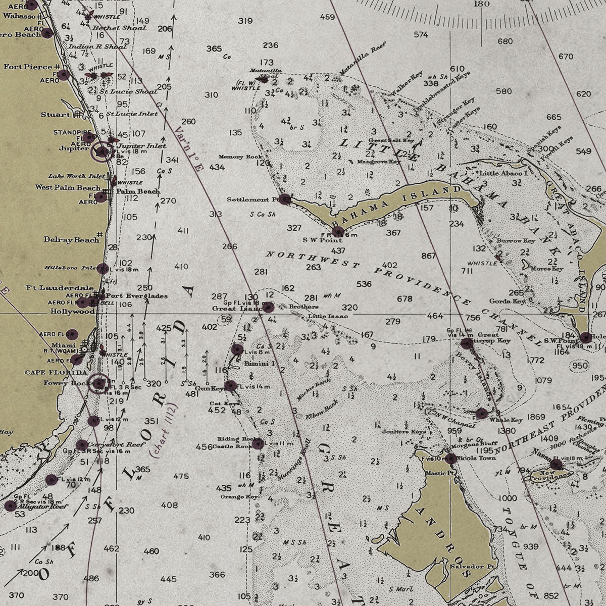 Old The Gulf of Mexico nautical chart vintage wall art. Shop Archive Print Co.