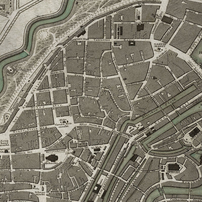 Old Hamburg, Germany map wall art. Shop Archive Print Co.