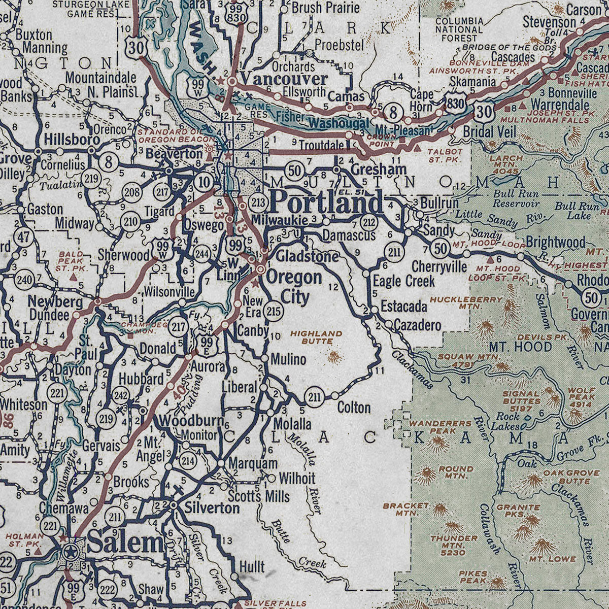 Old Oregon map wall art. Shop Archive Print Co.