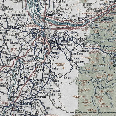 Old Oregon map wall art. Shop Archive Print Co.