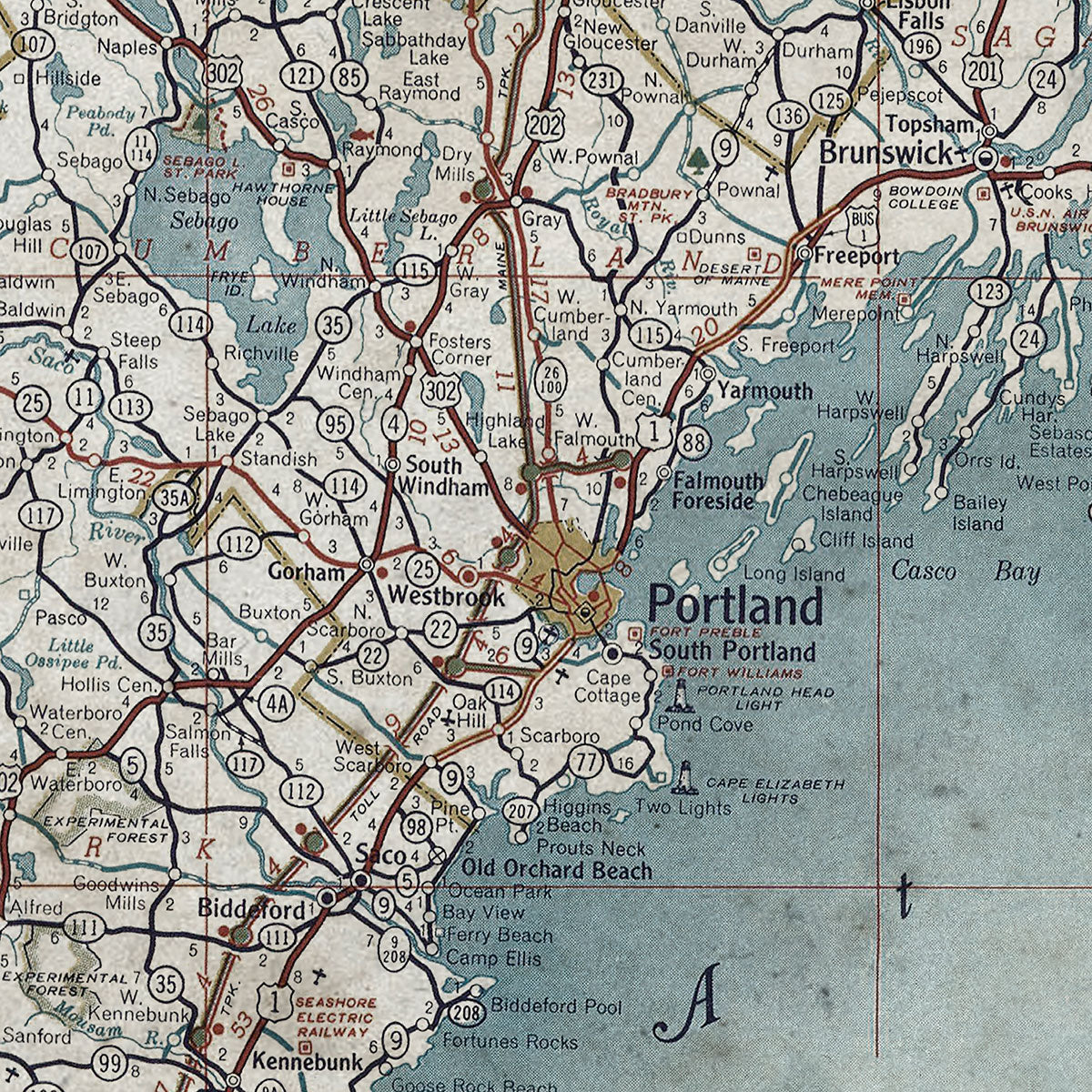 Old of Maine map wall art. Shop Archive Print Co.