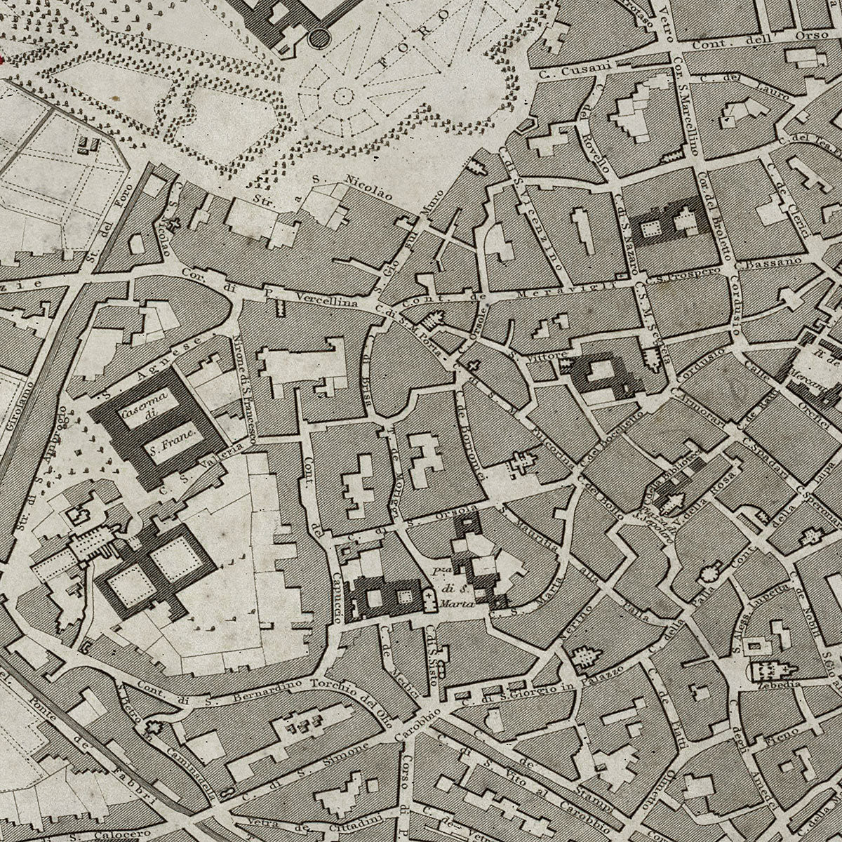 Old Milan map wall art. Shop Archive Print Co.