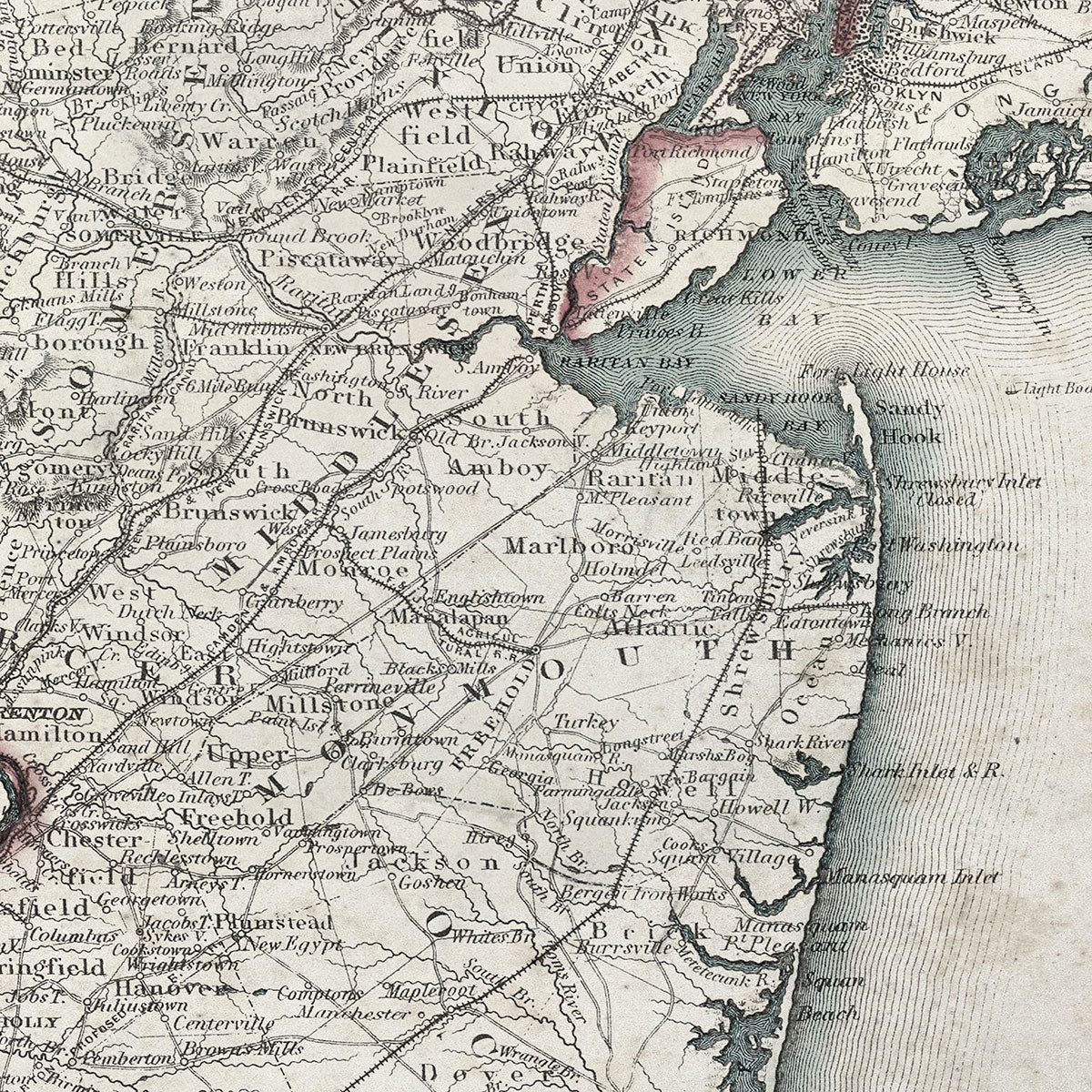 Old New Jersey map wall art. Shop Archive Print Co.