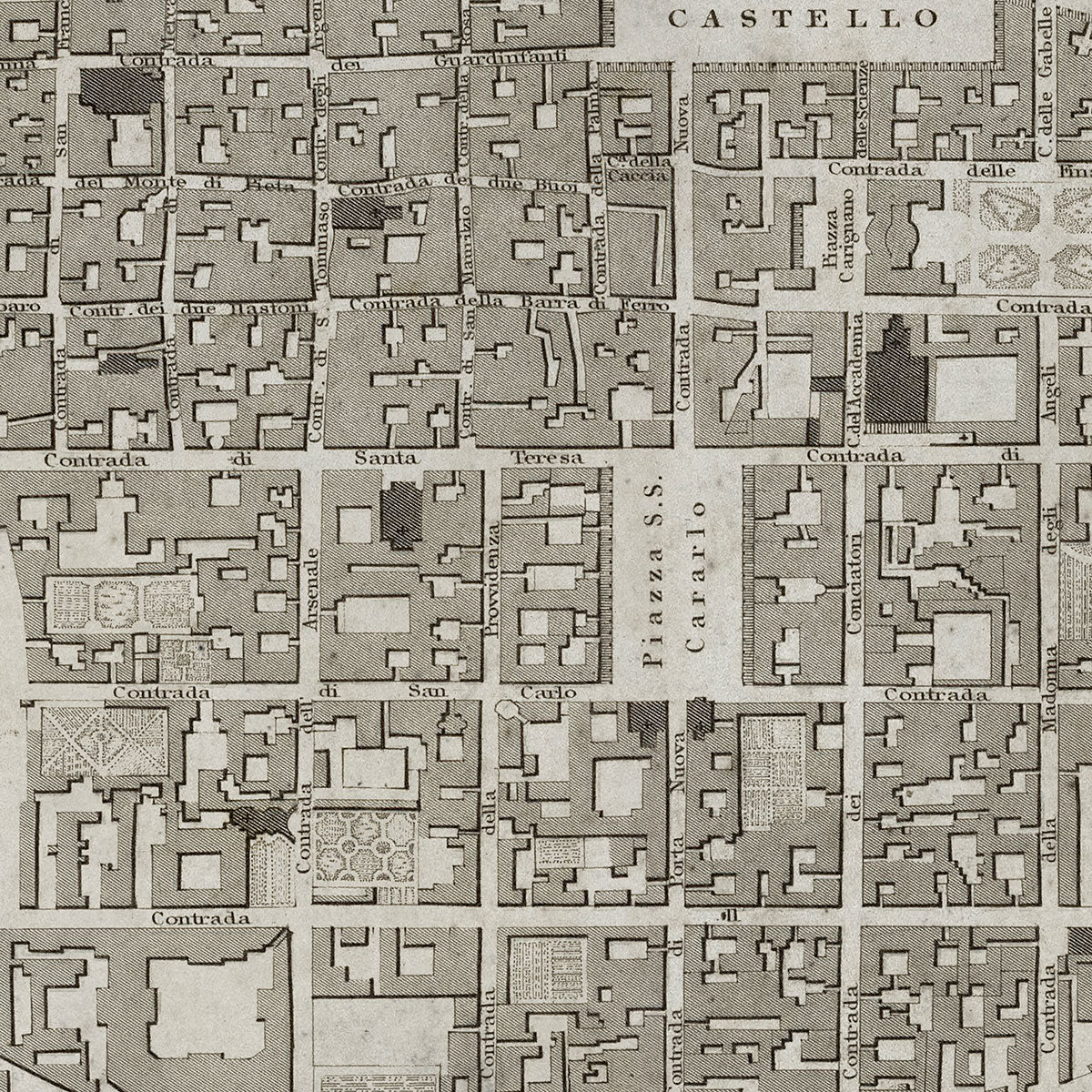 Old  Turin, Italy map wall art. Shop Archive Print Co.