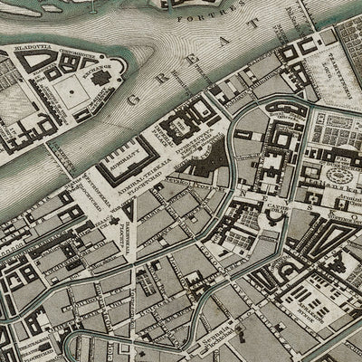 Old St. Petersburg map wall art. Shop Archive Print Co.