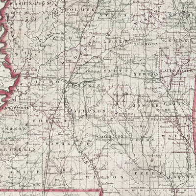 Old Mississippi map wall art. Shop Archive Print Co.