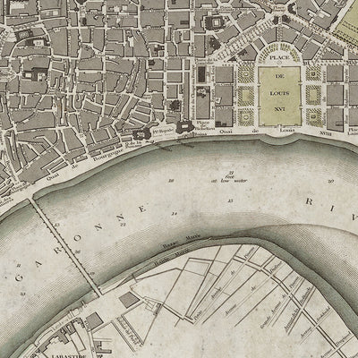 Old Bordeaux map wall art. Shop Archive Print Co.