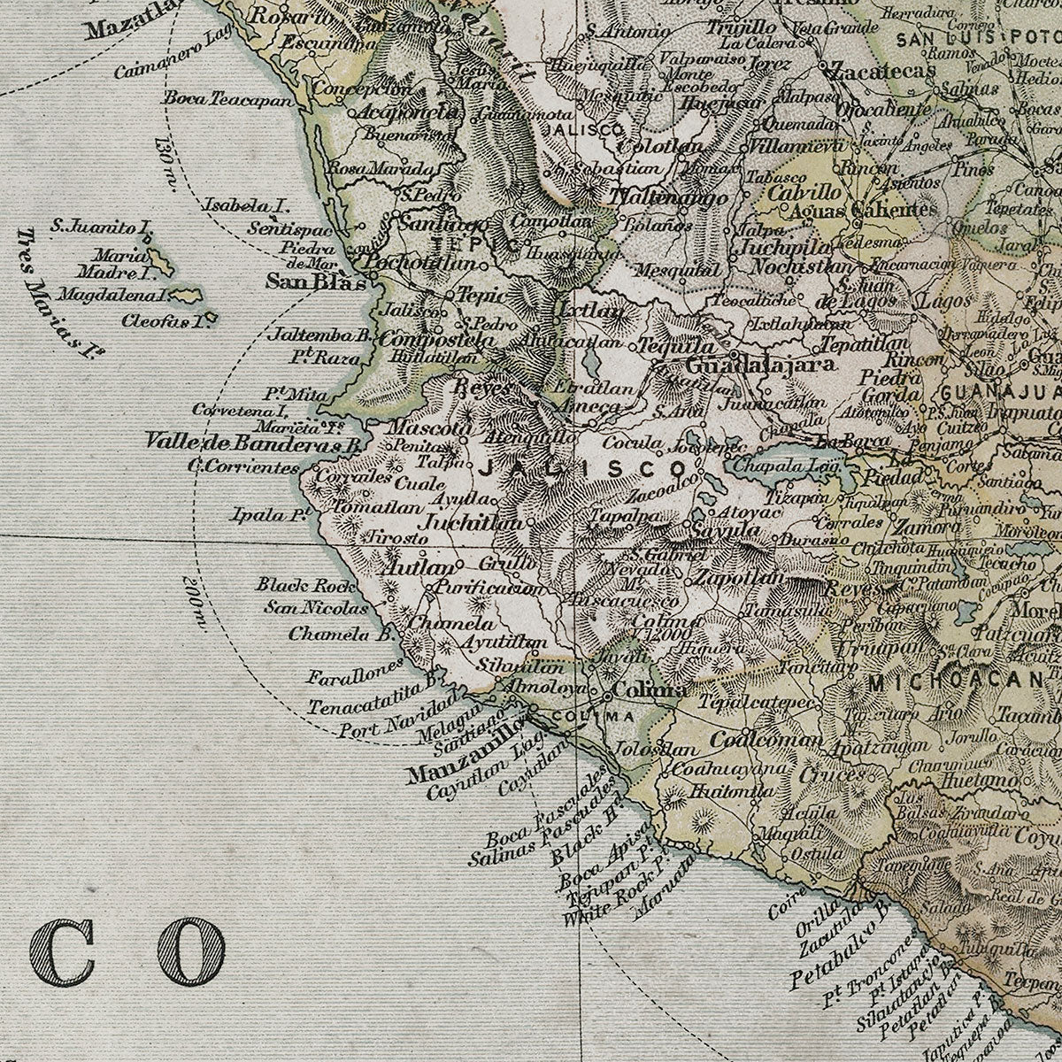 Old  Mexico map wall art. Shop Archive Print Co.