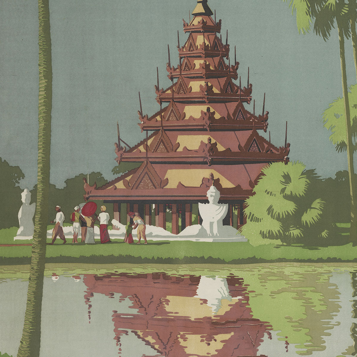 India Calcutta  vintage travel poster wall art. 