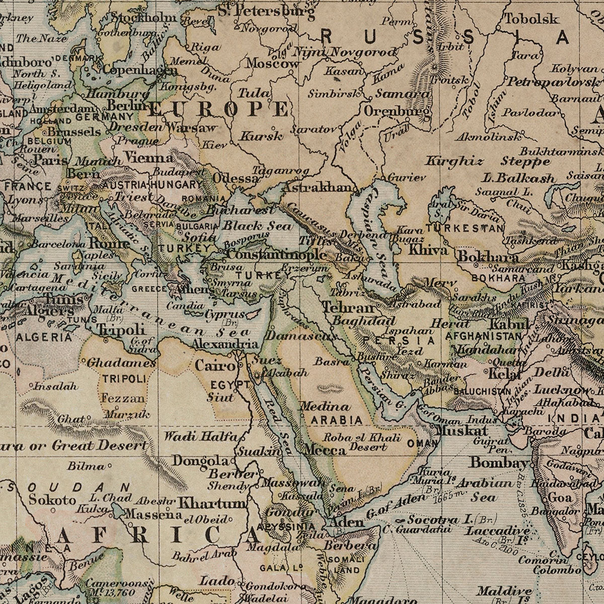 Old World map wall art. Shop Archive Print Co.