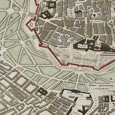Old Vienna, Austria map wall art. Shop Archive Print Co.