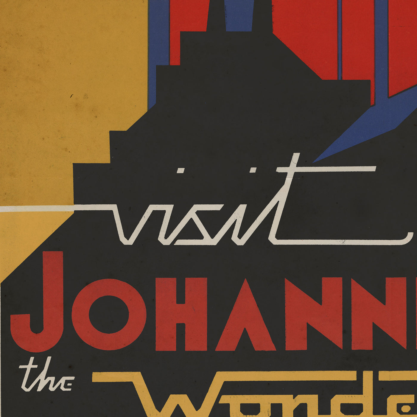 Johannesburg, South Africa vintage travel poster wall art. 