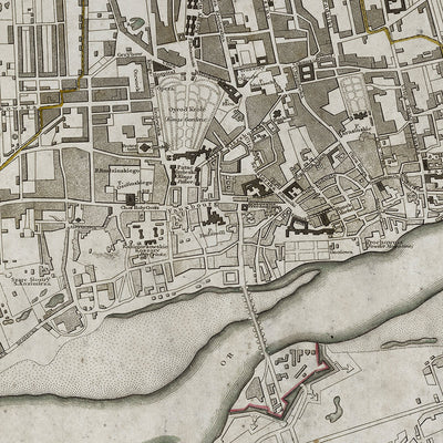 Old Warsaw, Poland map wall art. Shop Archive Print Co.