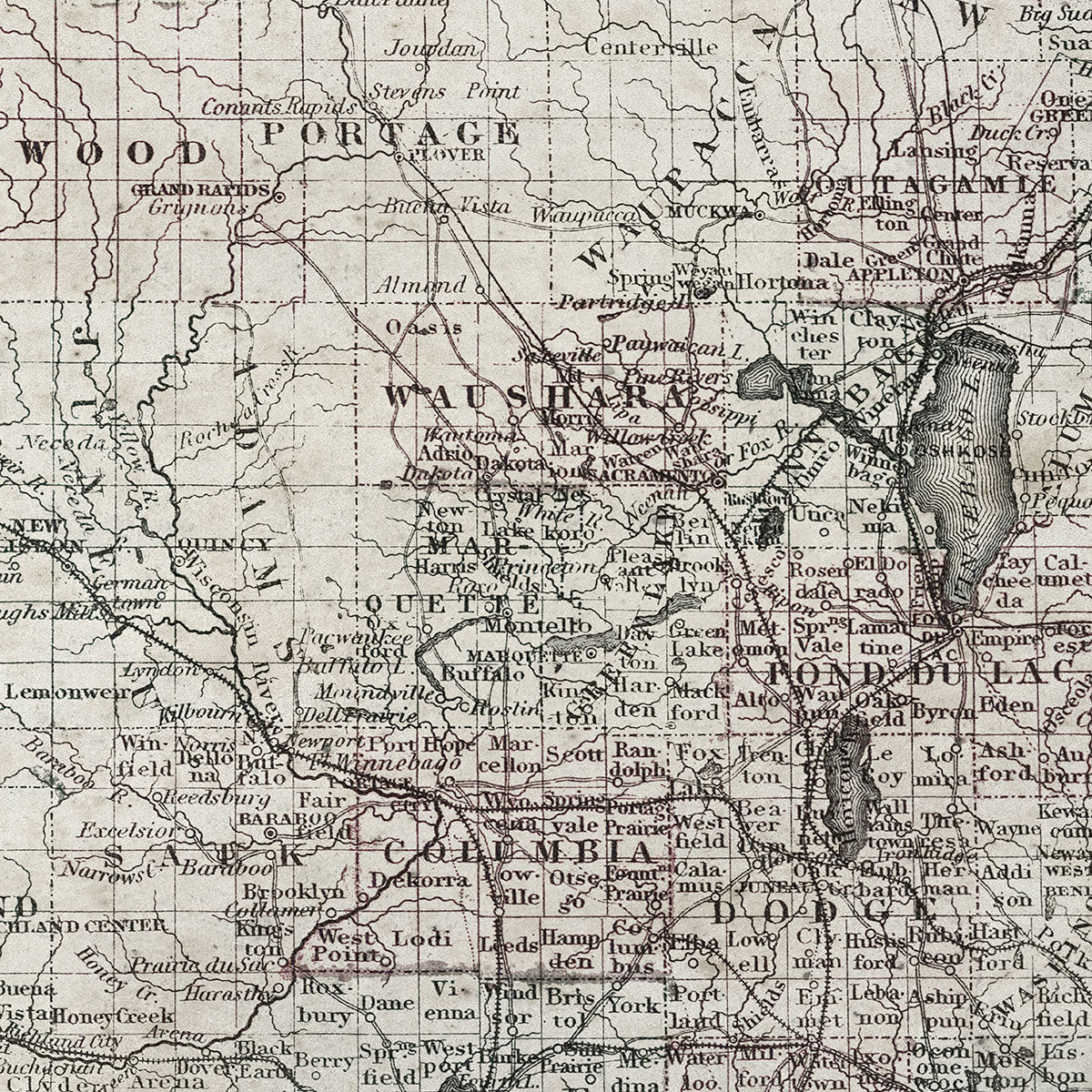 Old Wisconsin map wall art. Shop Archive Print Co.