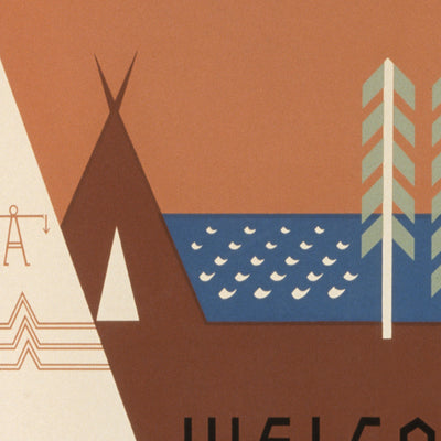 Montana vintage travel poster wall art. 