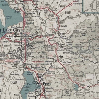Old Utah map wall art. Shop Archive Print Co.