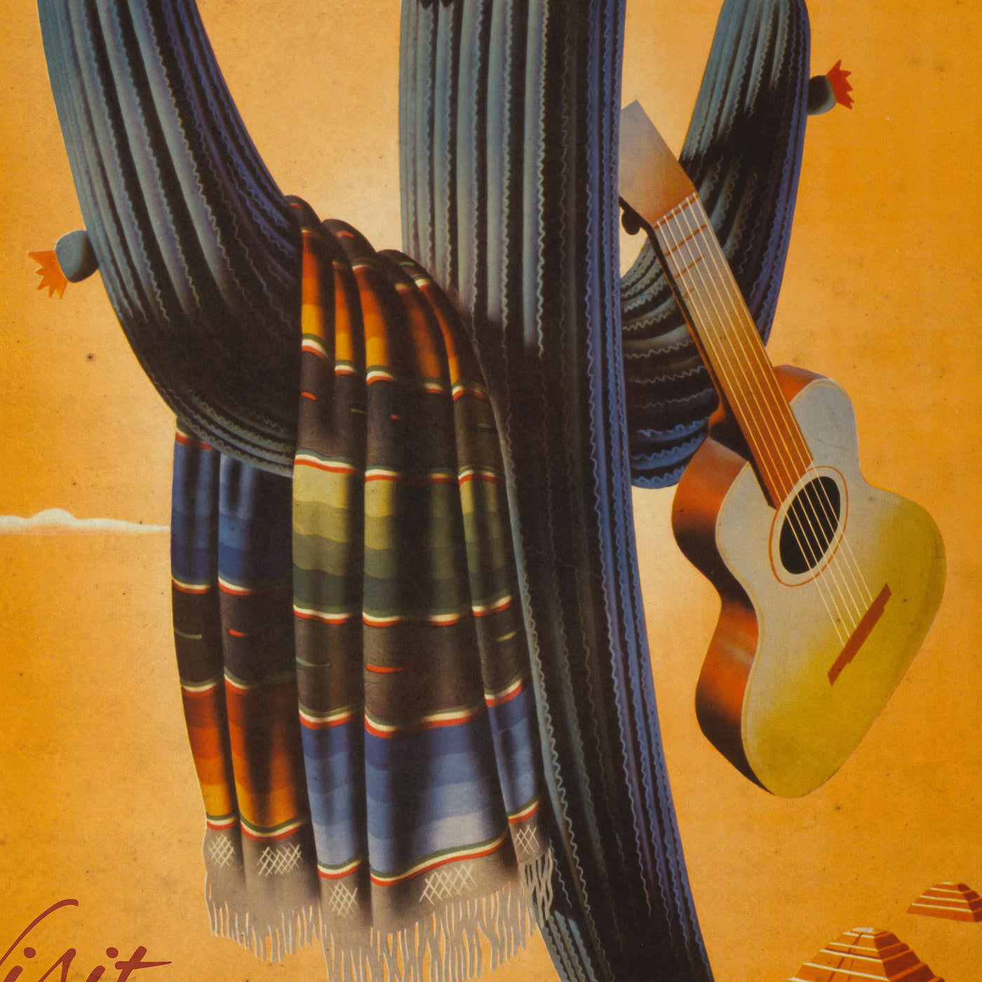Mexico vintage travel poster wall art. 