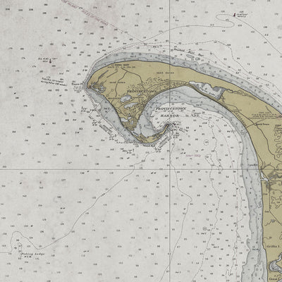 Old Cape Cod, Massachusetts nautical chart vintage wall art. Shop Archive Print Co.