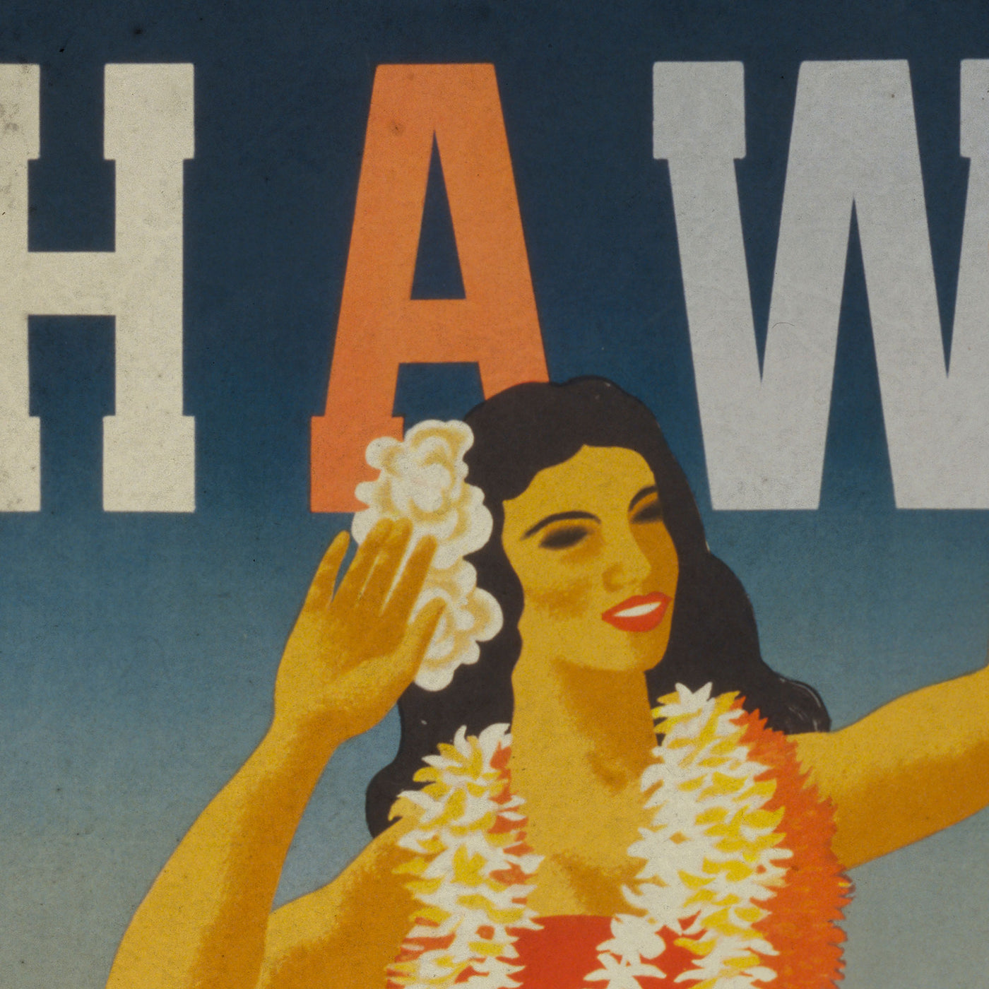 Hawaii vintage travel poster wall art. 
