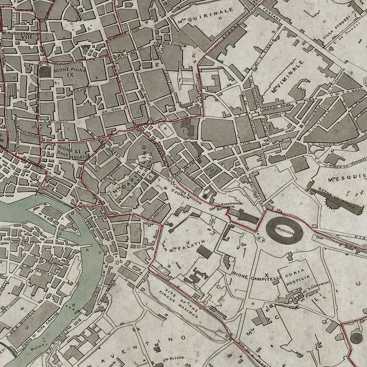 Old Rome, Italy map wall art. Shop Archive Print Co.