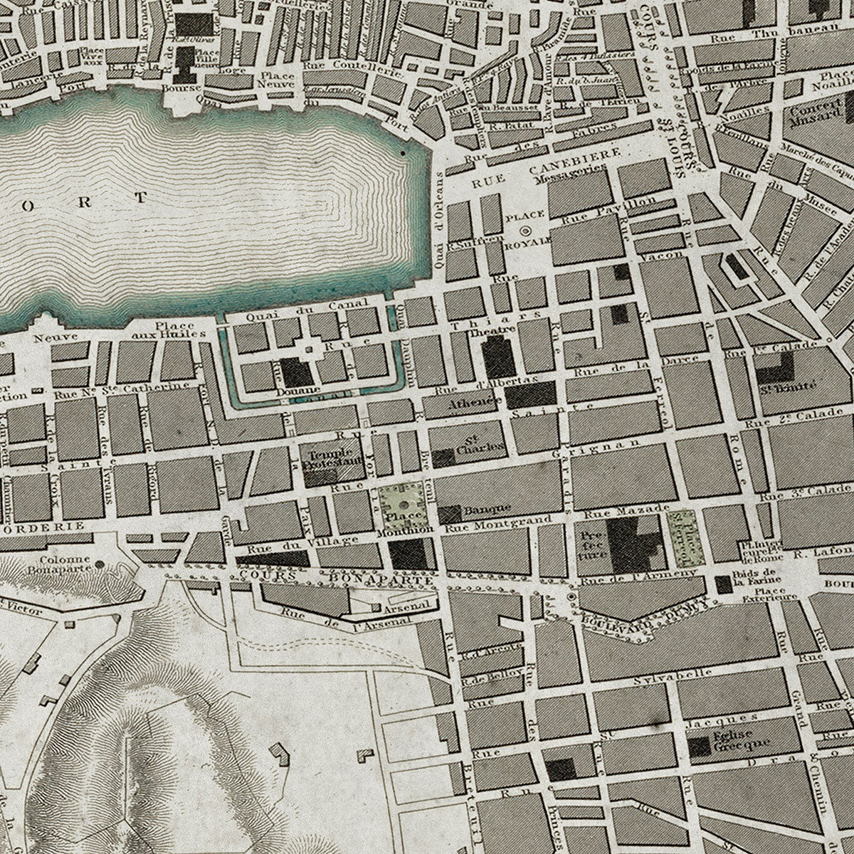 Old of Marseille map wall art. Shop Archive Print Co.