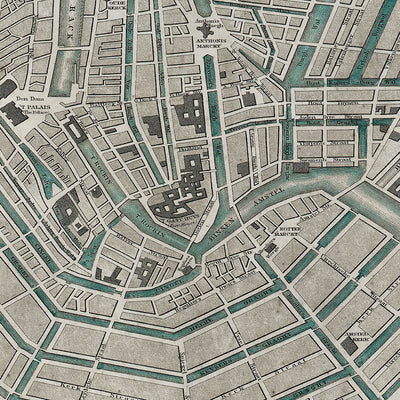 Old Amsterdam map wall art. Shop Archive Print Co.