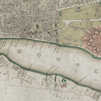 Old Calcutta map wall art. Shop Archive Print Co.