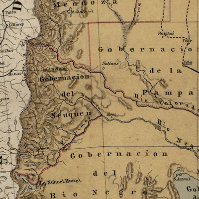 Old Argentina map wall art. Shop Archive Print Co.