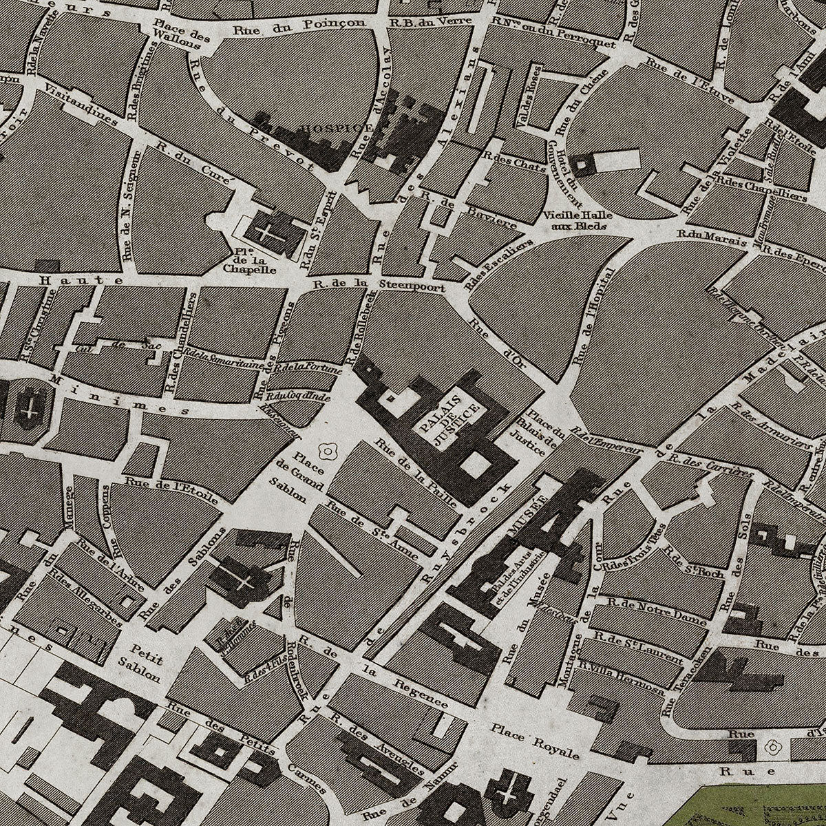 Old Brussels, Belgium map wall art. Shop Archive Print Co.